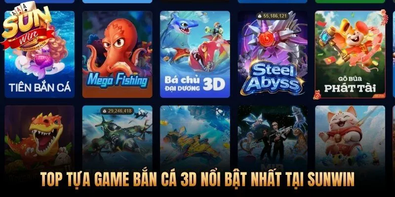 Danh mục **bắn cá 3D online** với chiều sâu gameplay và chủ đề đa dạng